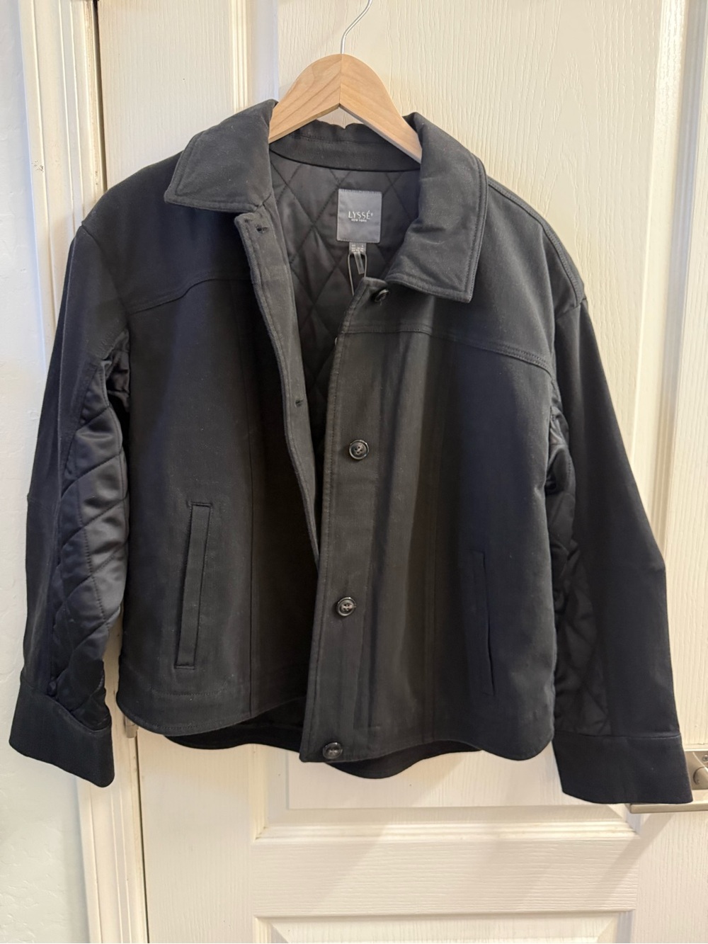 Lysse women’s Black Quilted Lined denim Jacket
